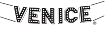 A black and white logo of Venice Chamber of Commerce.